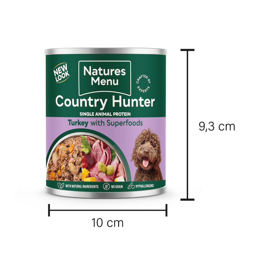 NATURES MENU COUNTRY HUNTER CANS FARM REARED TURKEY WITH SUPERFOODS FOR ADULT DOGS 600G - Image 5