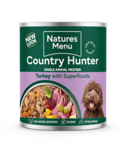 NATURES MENU COUNTRY HUNTER CANS FARM REARED TURKEY WITH SUPERFOODS FOR ADULT DOGS 600G