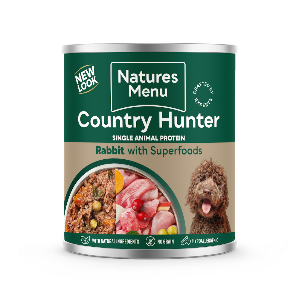 NATURES MENU COUNTRY HUNTER CANS RABBIT WITH SUPERFOODS FOR ADULT DOGS 600G