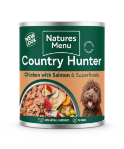 NATURES MENU COUNTRY HUNTER CANS SALMON AND CHICKEN WITH SUPERFOODS FOR ADULT DOGS 600G