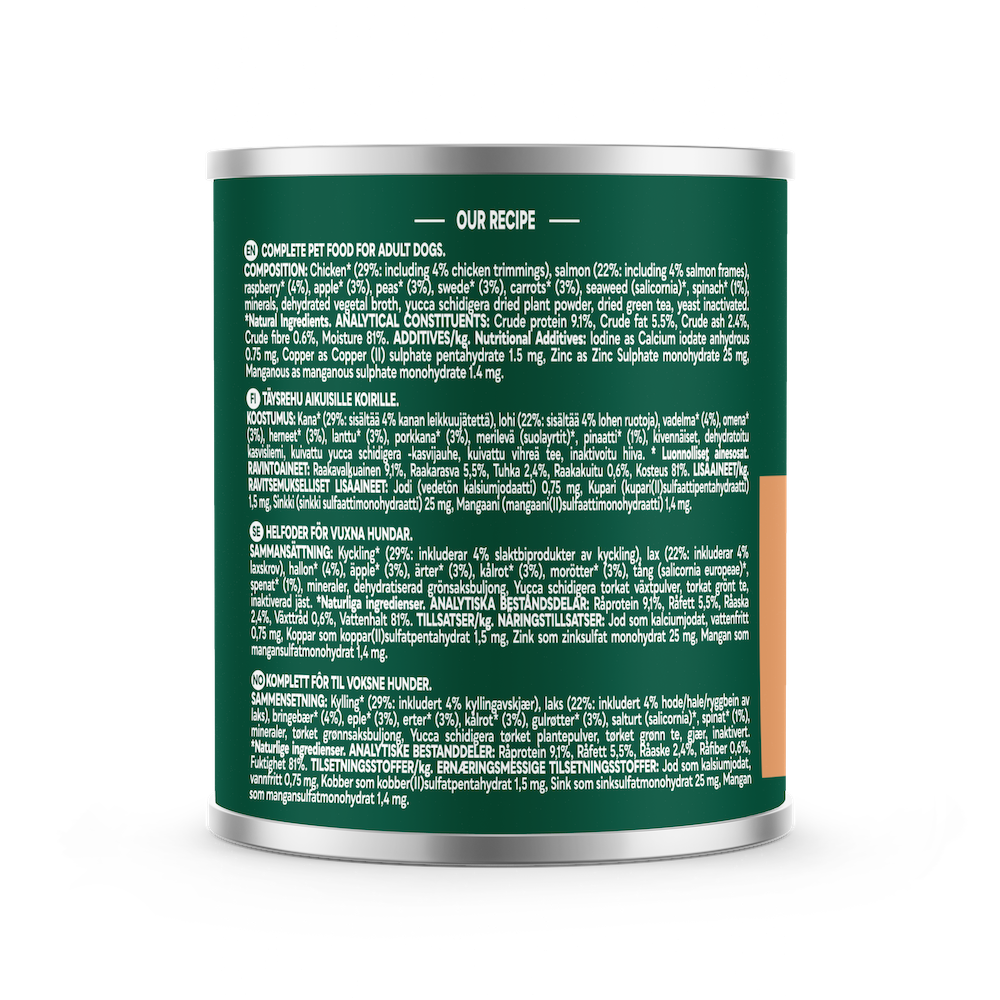 NATURES MENU COUNTRY HUNTER CANS SALMON AND CHICKEN WITH SUPERFOODS FOR ADULT DOGS 600G - Image 4