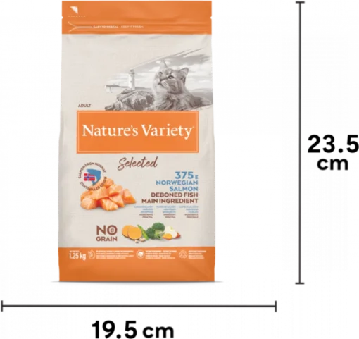 NATURES VARIETY SELECTED DRY NORWEGIAN SALMON FOR ADULT CATS 1.25KG - Image 2