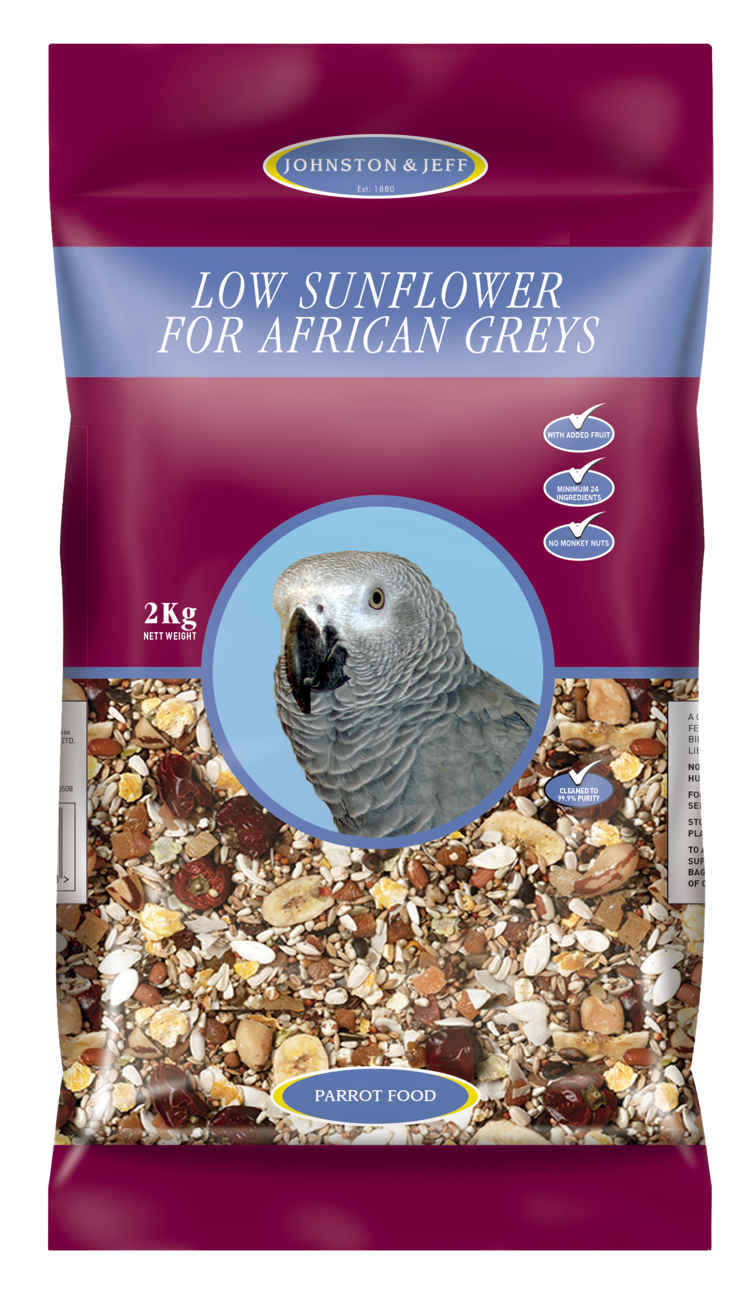 Low sunflower bird food for african greys