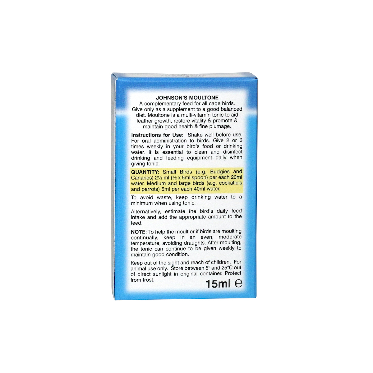 Moultone moulting tonic - back