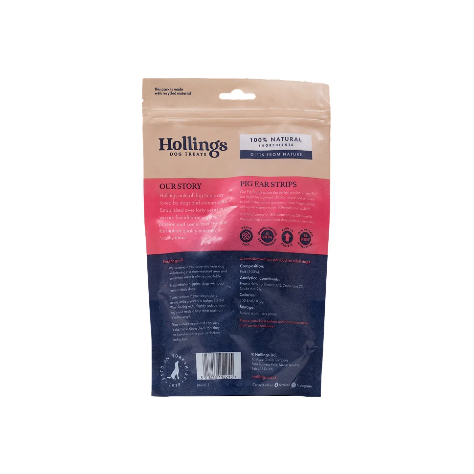 Hollings pig ears strips package back