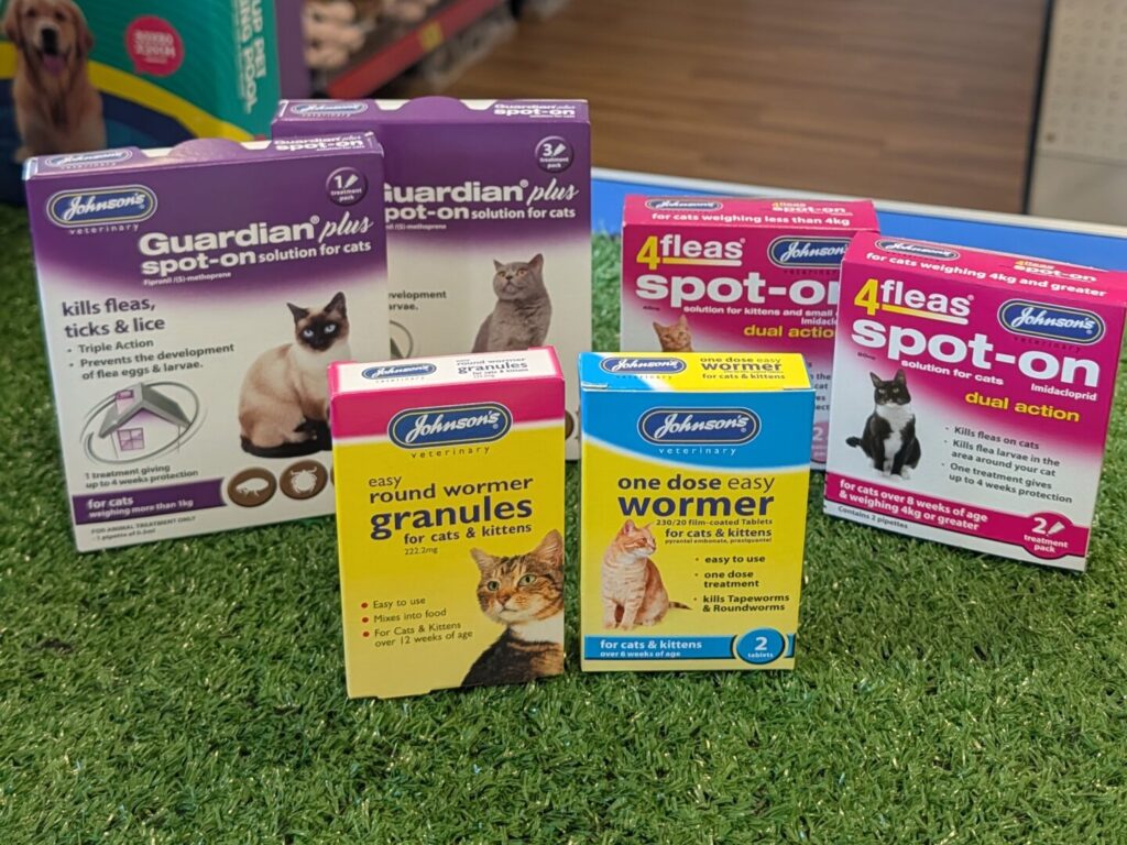 Johnsons Veterinary Cat Tick Flea Wormer range