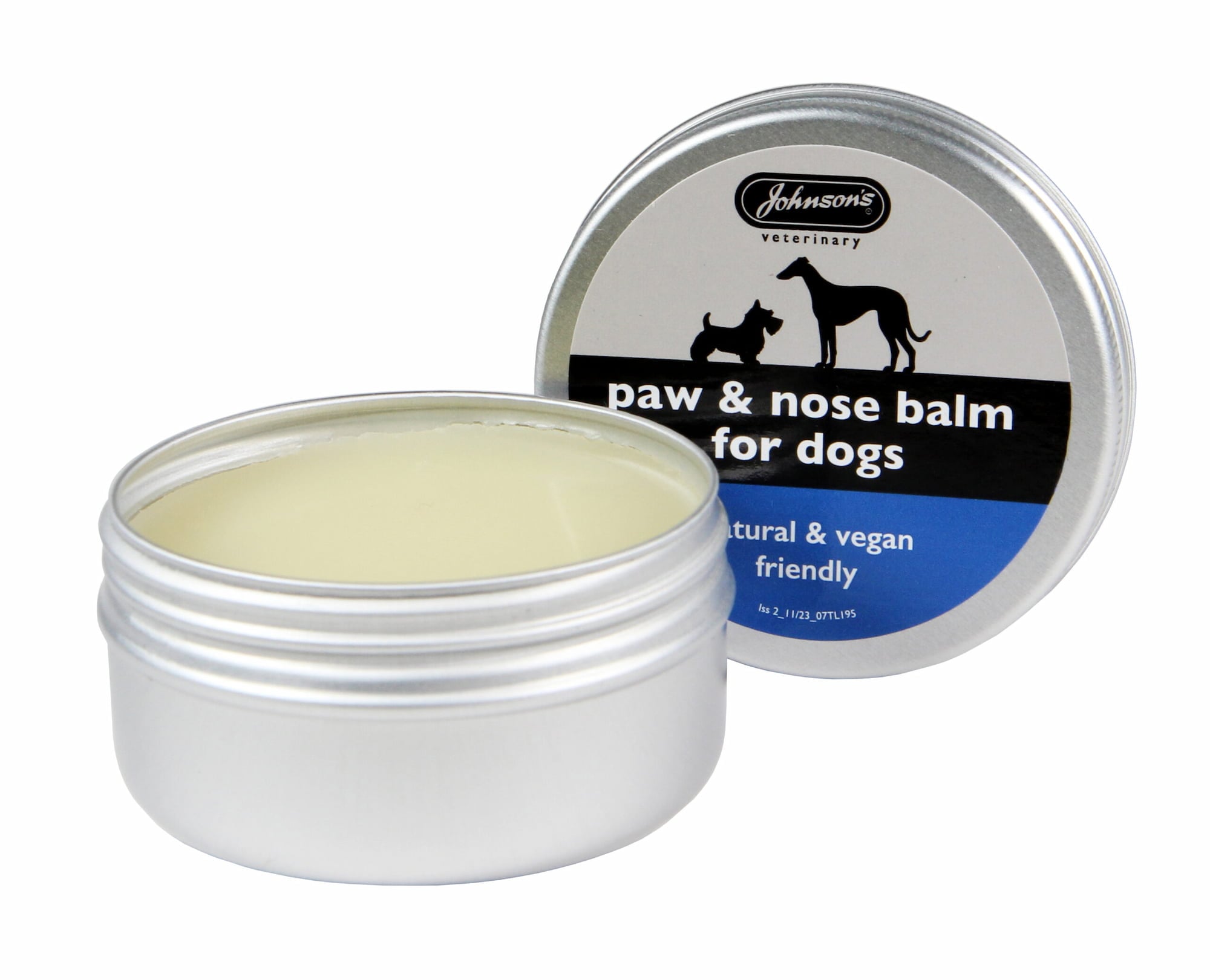 Johnsons veterinary paw & nose balm for dogs front open 2