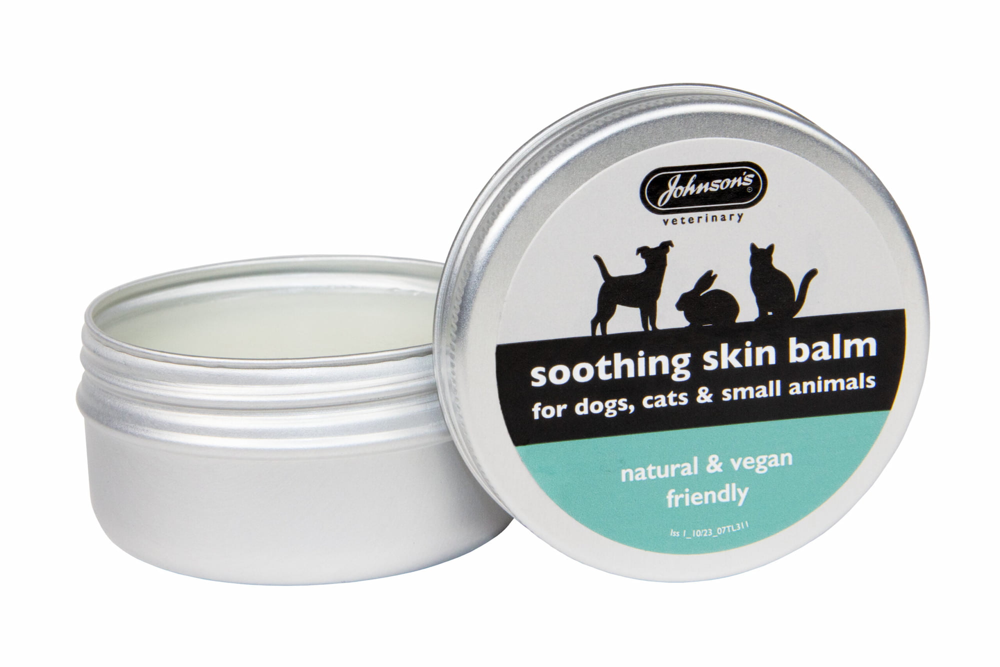 Johnsons vet Soothing skin balm for dogs cats & small animals front open