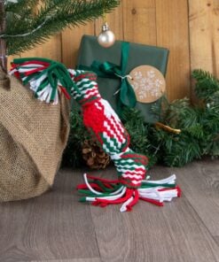 Squeaky Christmas Cracker Rope Dog Toy by Ancol