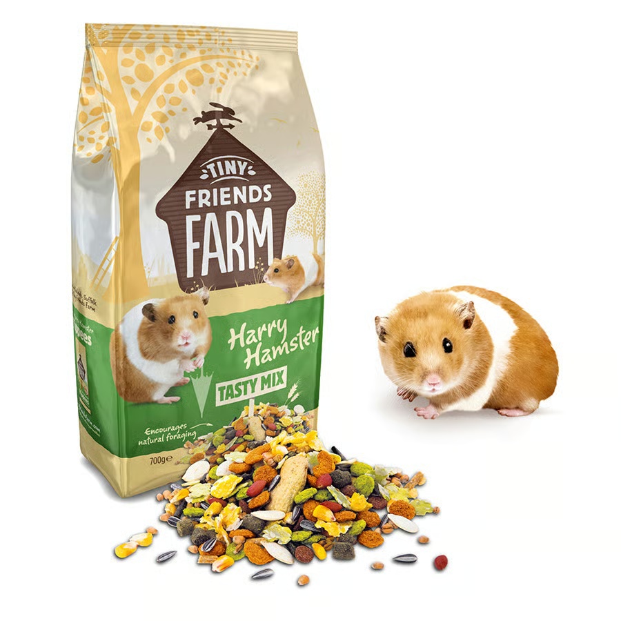 Tiny Friends Farm Harry Hamster Tasty Mix Content and hamster