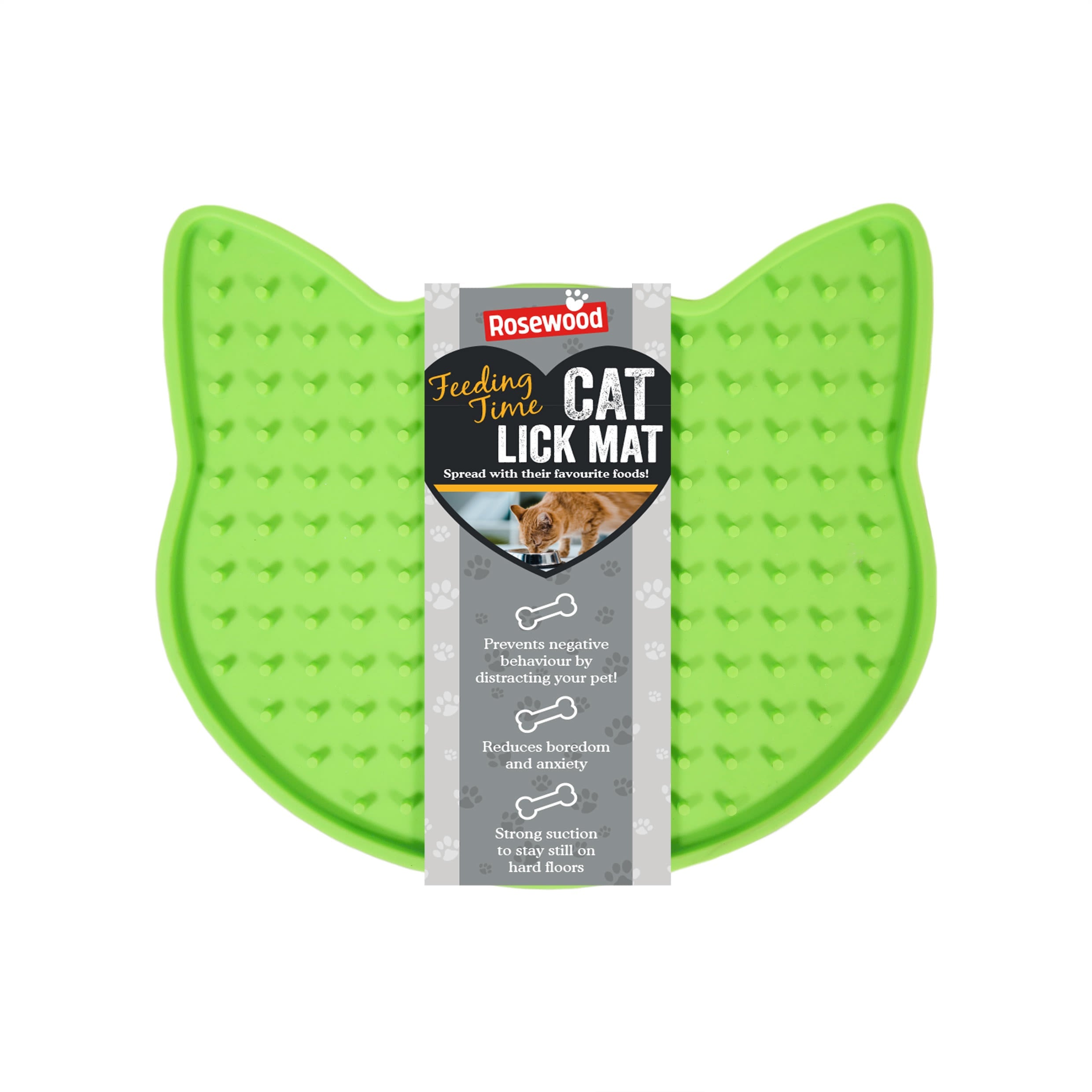 Rosewood Cat Head Shape Lick Mat Green 0