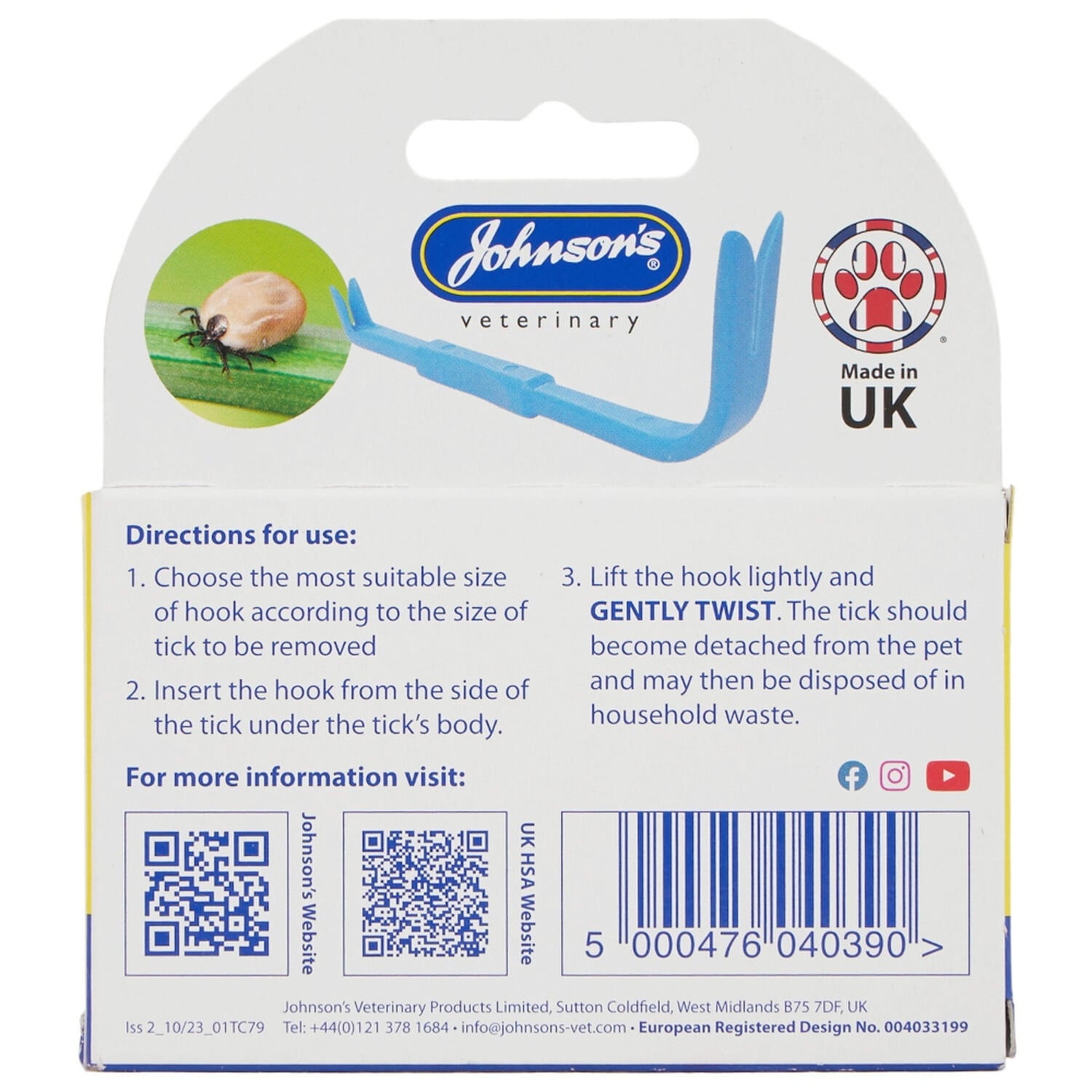 Johnsons Tick Remover Back